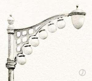 臺中銀座/鈴蘭街燈/臺中最早舖設柏油路面的區域/1928年，