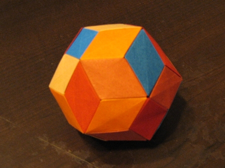 ユニット　折り紙　菱形三十面体