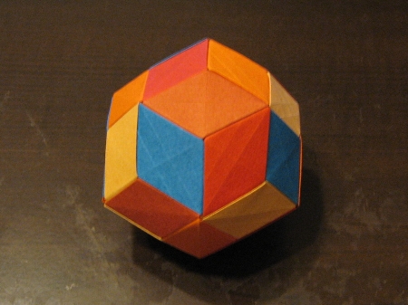ユニット　折り紙　菱形三十面体