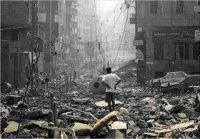 空爆で破壊されたレバノン