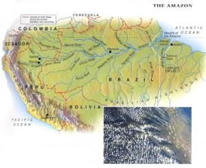 ブラジル・アマゾン川の地図