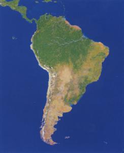 南米の衛星写真